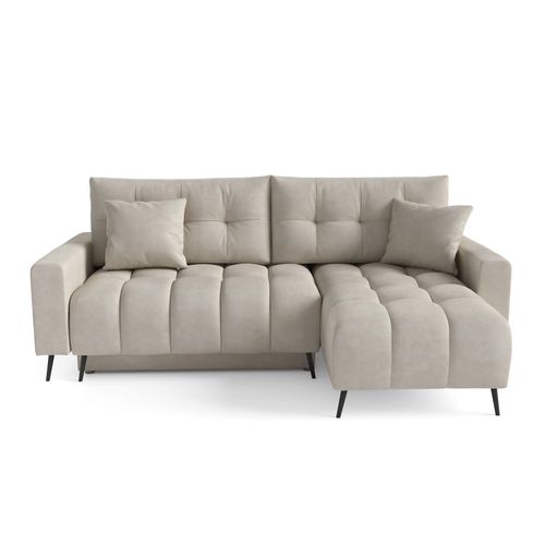 Canapé D’angle Denver Convertible Avec Coffre - Ottomane Universelle - Beige