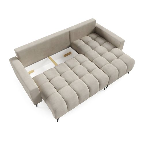 Canapé D’angle Denver Convertible Avec Coffre - Ottomane Universelle - Beige