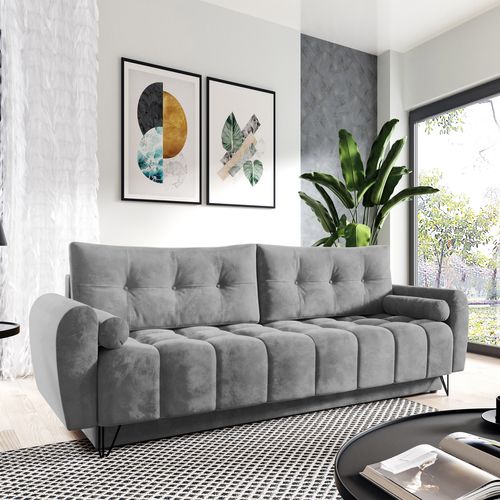 Canapé 3 Places Convertible Malaga, Gris
