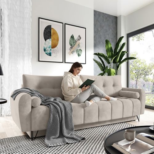 Canapé 3 Places Convertible Malaga, Gris