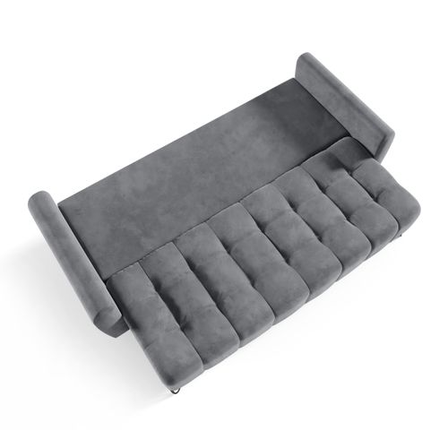 Canapé 3 Places Convertible Malaga, Gris Foncé