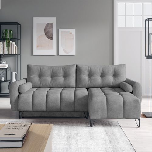 Canapé D’angle Malaga Mini Convertible Avec Coffre - Ottomane Universelle - Grau