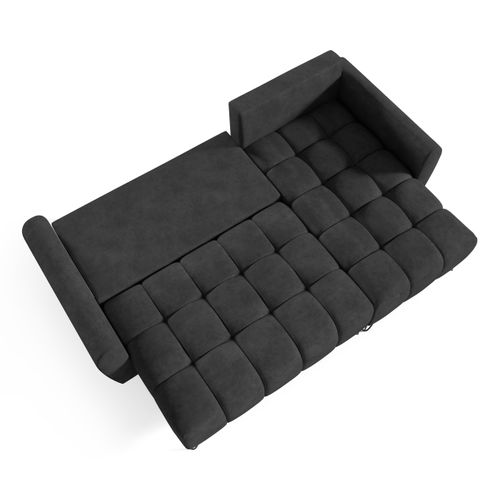 Canapé D’angle Malaga Mini Convertible Avec Coffre - Ottomane Universelle - Anthracite