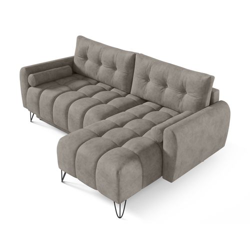 Canapé D’angle Malaga Mini Convertible Avec Coffre - Ottomane Universelle - Beige Foncé