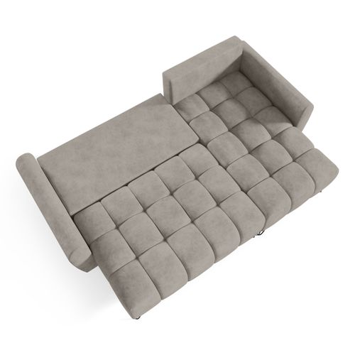 Canapé D’angle Malaga Mini Convertible Avec Coffre - Ottomane Universelle - Beige Foncé