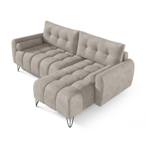 Canapé D’angle Malaga Mini Convertible Avec Coffre - Ottomane Universelle - Beige