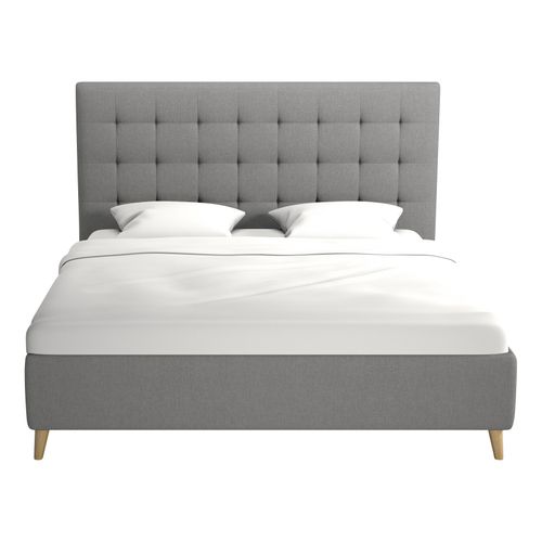 Lit 160x200 cm JAPP 2 SCANDI tissu gris