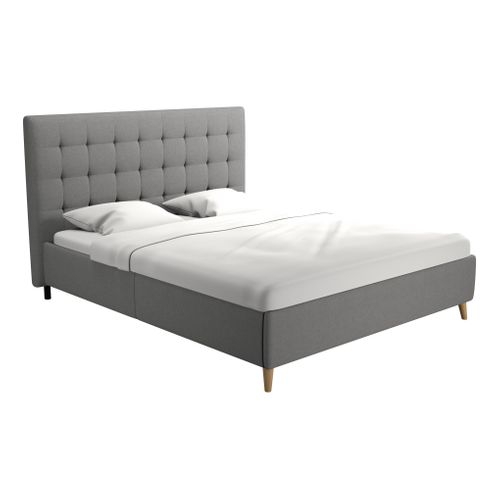 Lit 160x200 cm JAPP 2 SCANDI tissu gris