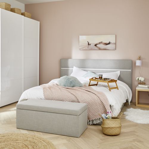 Tête de lit L. 200 cm DREAM COSMOS Tissu gris