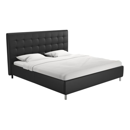 Lit 180x200 cm JAPP 2 polyuréthane noir