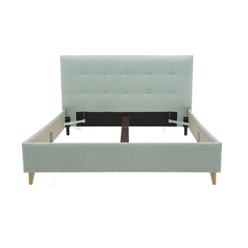 Lit 160x200 cm JAPP 3 tissu vert d'eau