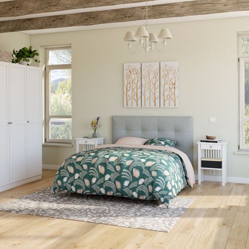 Lit 140x190 cm JAPP 3 tissu gris