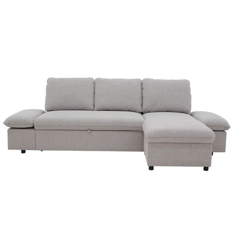 Canapé convertible méridienne réversible ANY tissu gris