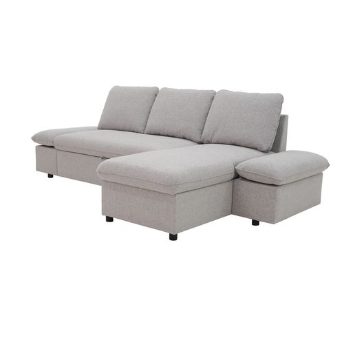 Canapé convertible méridienne réversible ANY tissu gris