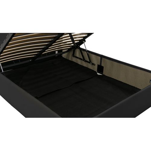 Lit coffre 140x190 cm JAPP 3 polyuréthane noir