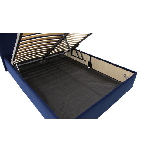 Lit coffre 140x190 cm JAPP 3 tissu velours marine