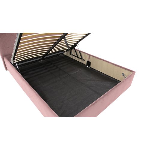 Lit coffre 140x190 cm JAPP 3 velours rose