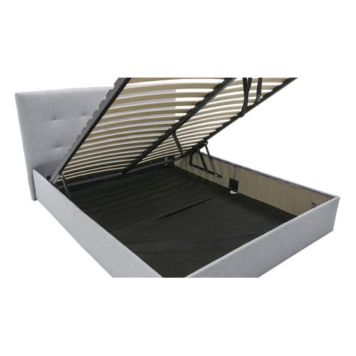 Lit coffre 160x200 cm JAPP 3 tissu gris