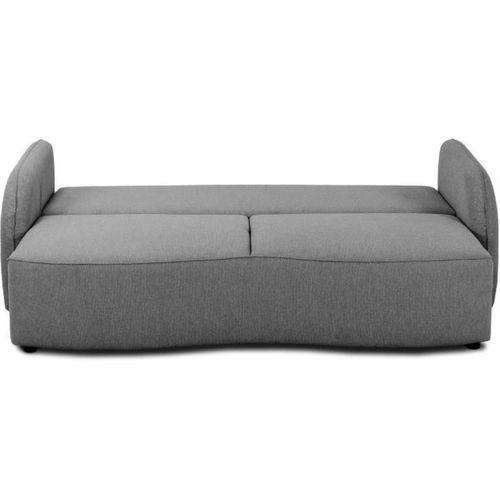 Canapé Convertible Bari 3 Places - Tissu Anthracite - Coffre De Rangement - L215 X H89 X P100 Cm