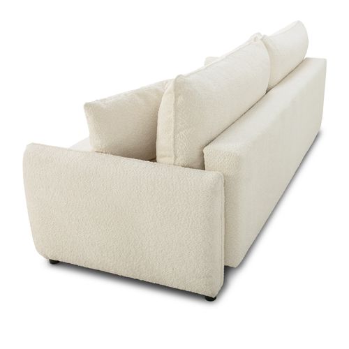 Canapé convertible 3 places BOLERO tissu bouclette beige