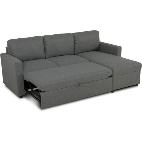 Canapé D'angle Convertible Réversible - Milos - 3 Places Avec Coffre - Tissu Malmo Anthracite