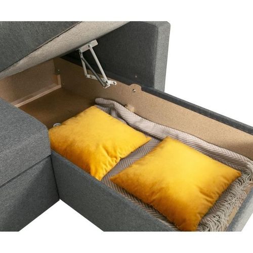 Canapé D'angle Convertible Réversible - Milos - 3 Places Avec Coffre - Tissu Malmo Anthracite