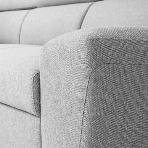 Canapé D'angle Convertible Réversible Avec Coffre - 5 Places - Kasimir - Tissu Gris - 258x79/98x219