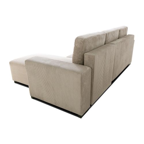 Canapé convertible méridienne TOM tissu velours côtelé beige