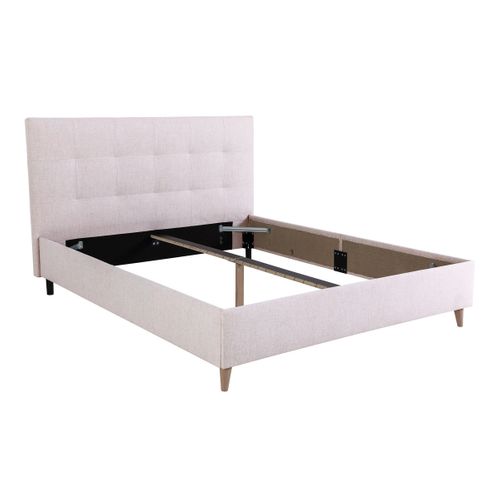 Lit 160x200 cm JAPP tissu beige