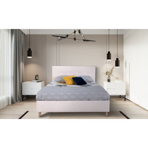 Lit 140x190 cm JAPP tissu beige