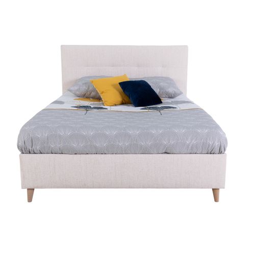 Lit 140x190 cm JAPP tissu beige