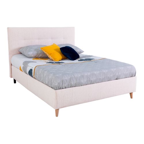 Lit 140x190 cm JAPP tissu beige