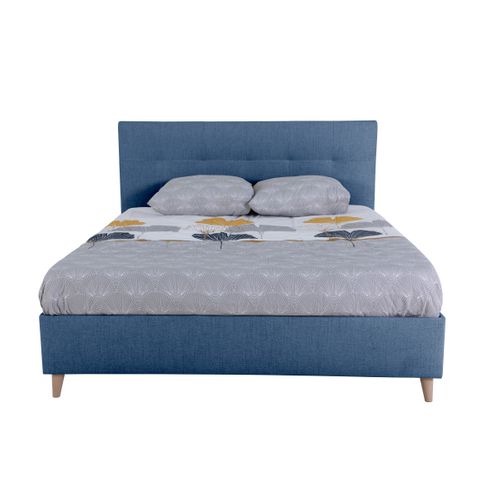 Lit 160x200 cm JAPP tissu bleu
