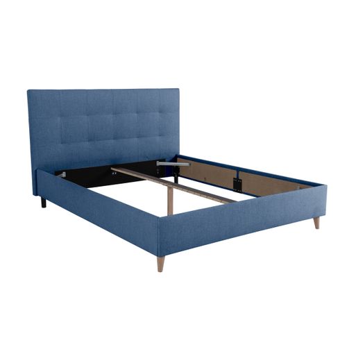 Lit 160x200 cm JAPP tissu bleu