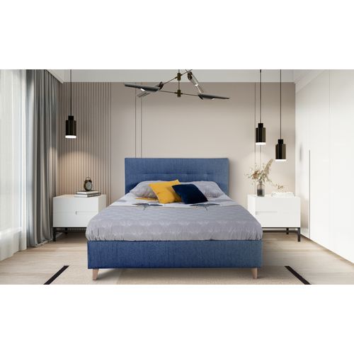 Lit 140x190 cm JAPP tissu bleu