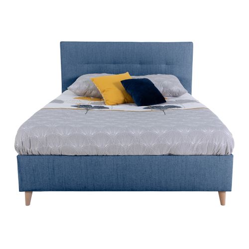 Lit 140x190 cm JAPP tissu bleu