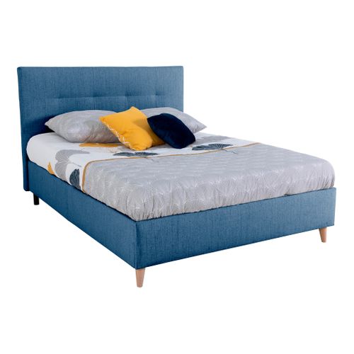 Lit 140x190 cm JAPP tissu bleu