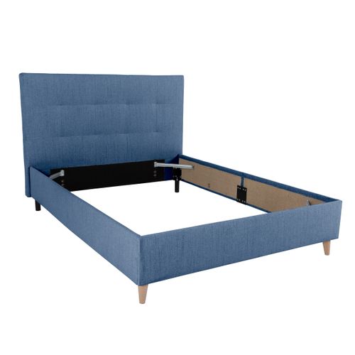 Lit 140x190 cm JAPP tissu bleu