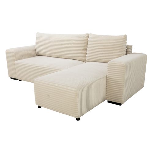 Canapé d'angle méridienne CADIX tissu beige