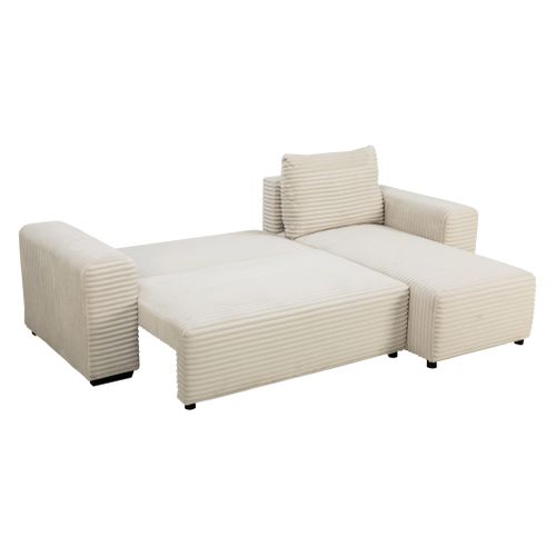 Canapé d'angle méridienne CADIX tissu beige