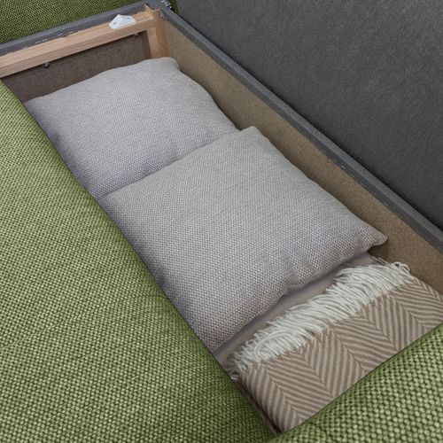 Canapé d'angle méridienne LILOU tissu olive