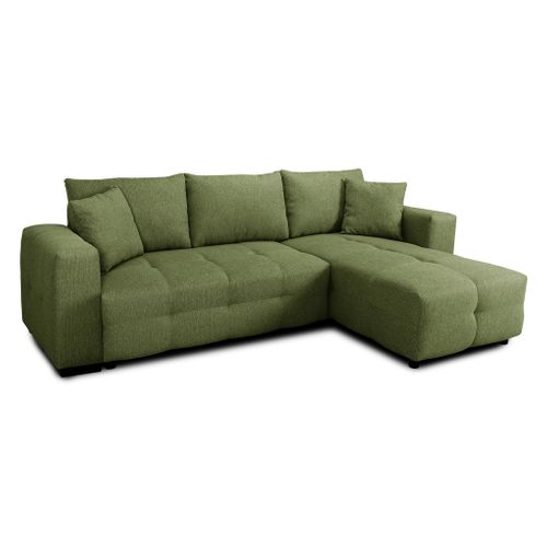 Canapé d'angle méridienne LILOU tissu olive