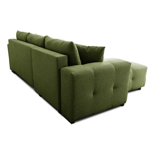 Canapé d'angle méridienne LILOU tissu olive