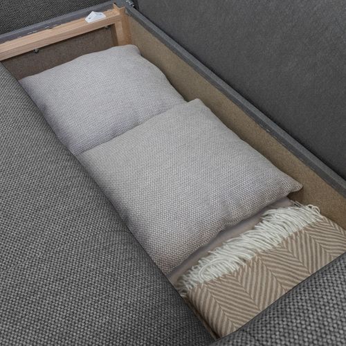 Canapé d'angle méridienne LILOU tissu anthracite