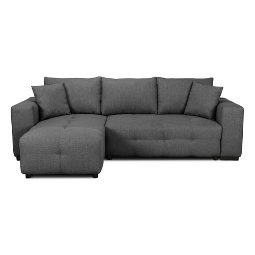 Canapé d'angle méridienne LILOU tissu anthracite