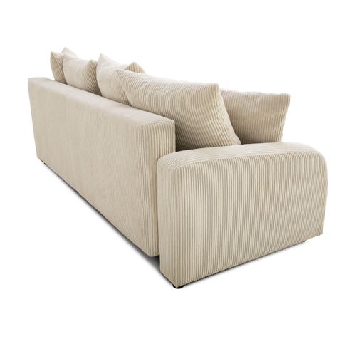 Canapé convertible 3 places TARA velours côtelé beige