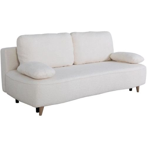 Canapé Convertible - 3 Places - Pyla - Tissu Alice Pearl - Coffre - 203 X 95 X 89 Cm