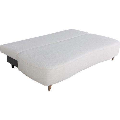 Canapé Convertible - 3 Places - Pyla - Tissu Alice Pearl - Coffre - 203 X 95 X 89 Cm