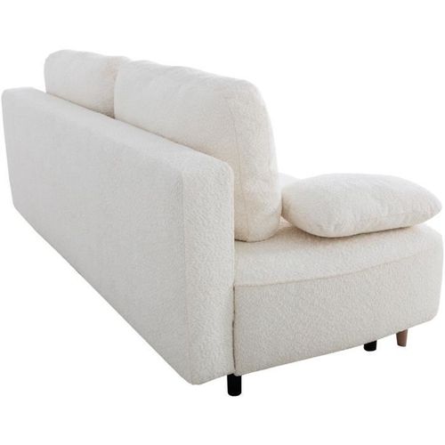 Canapé Convertible - 3 Places - Pyla - Tissu Alice Pearl - Coffre - 203 X 95 X 89 Cm