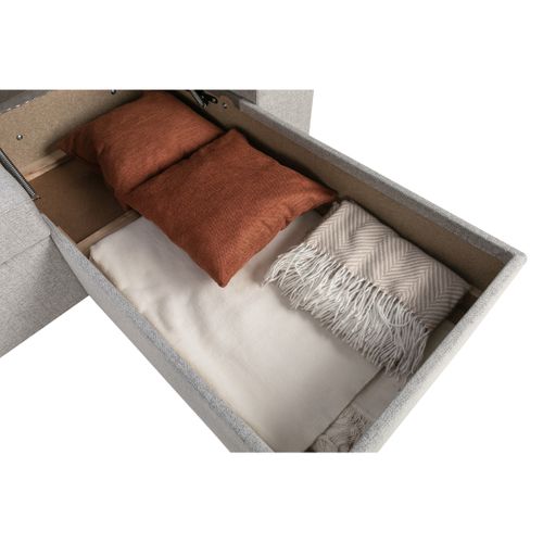 Canapé d'angle convertible méridienne réversible GUSTO tissu gris